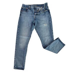 Levi’s Premium 501 S Blue Jeans Women 29X28 Button Fly Big E High Rise Straight